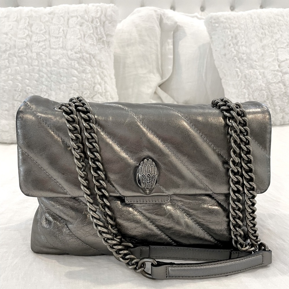 KURT GEIGER Gunmetal Women’s London Kensington Handbag.